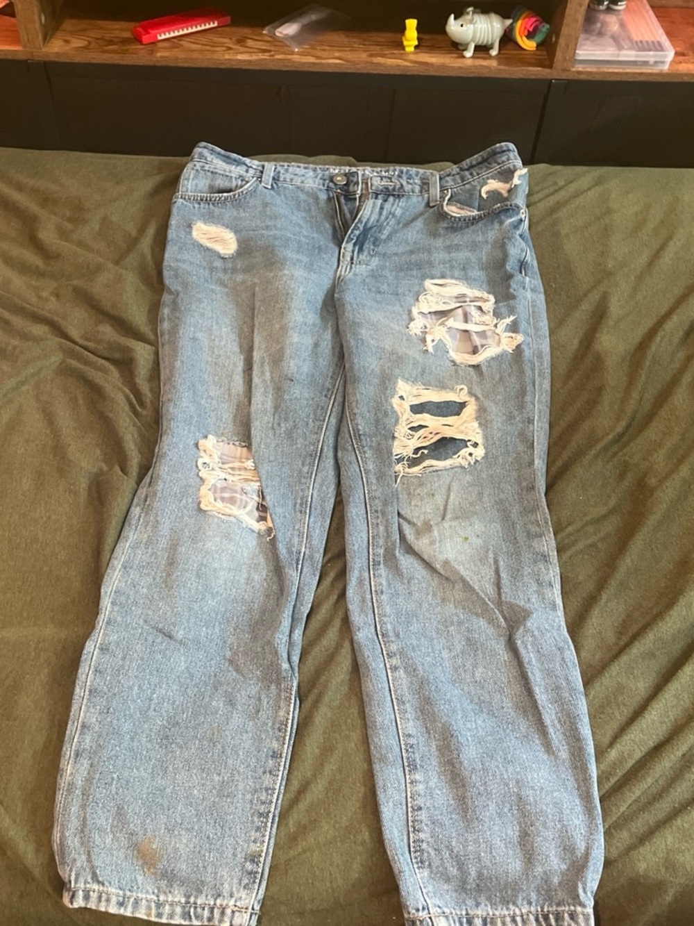 No Boundaries Distressed Light Blue Boyfriend Jeans